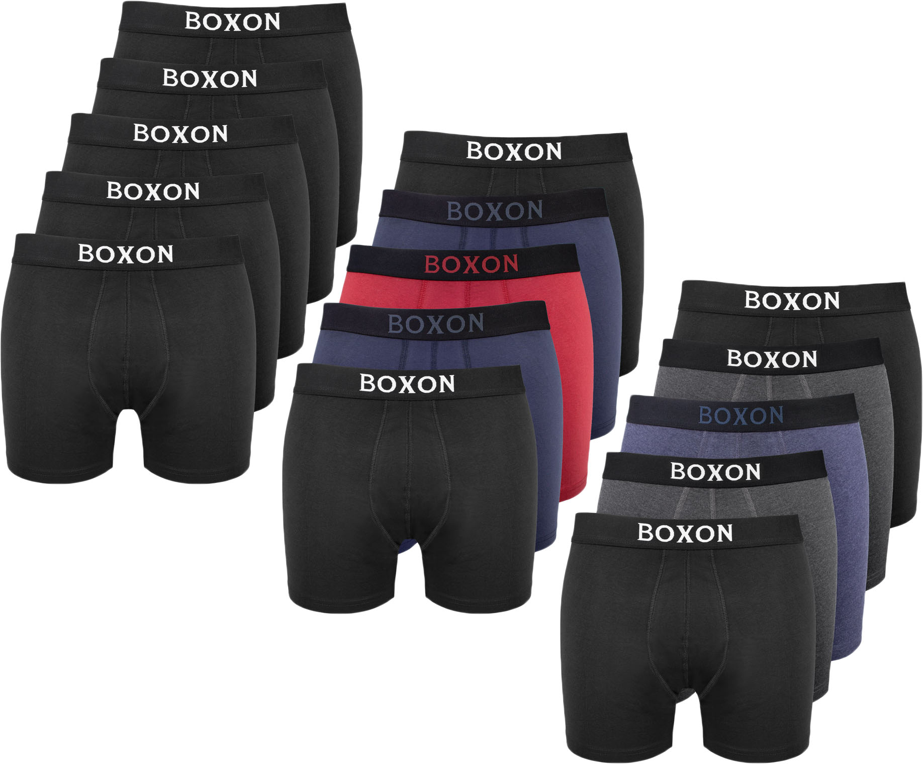 FlexFeel | 5er-Pack Schwarze Baumwoll-Boxershorts | Auf Lager