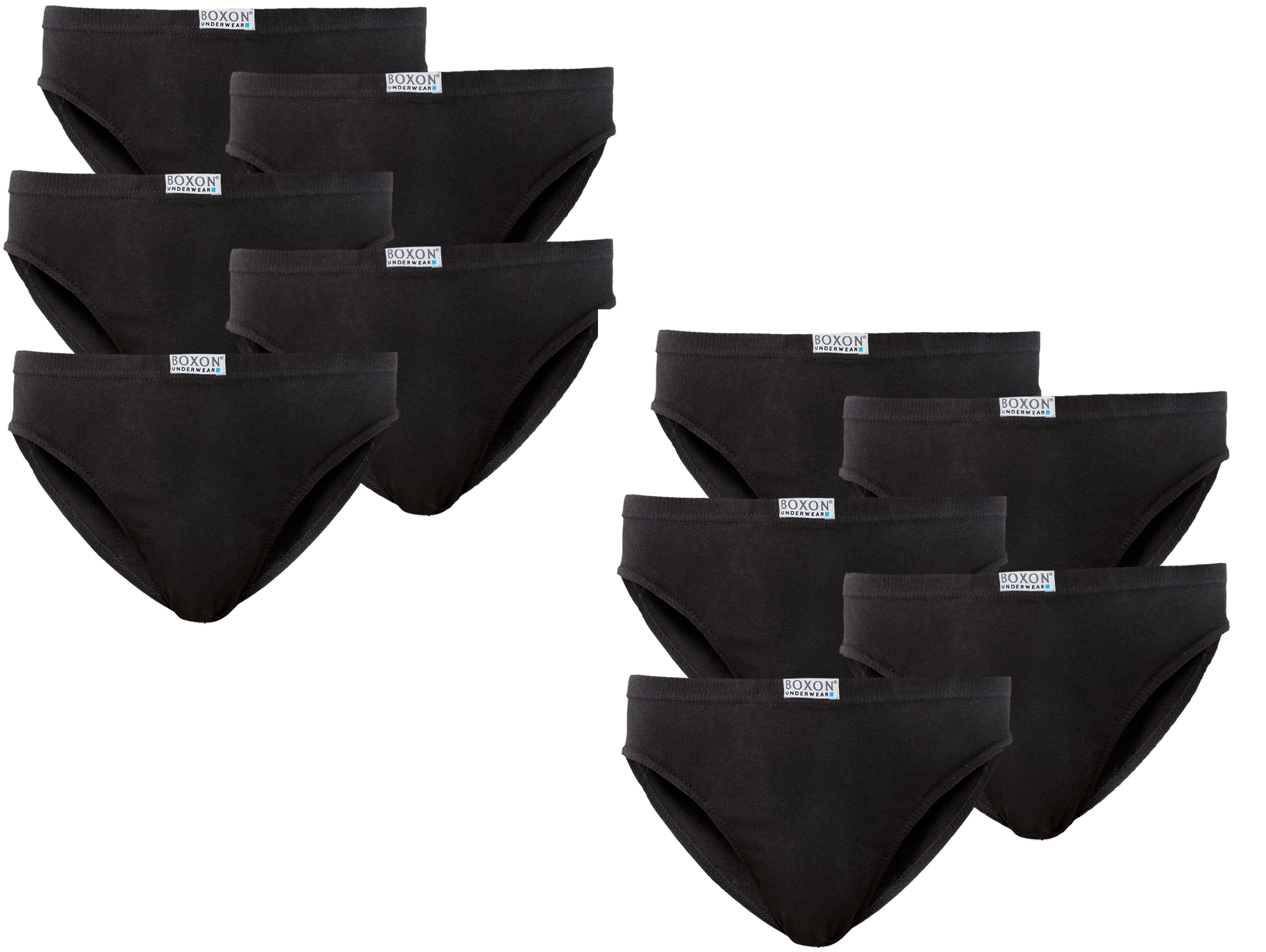 10 Stk Herren BOXON® Slip Slips schwarz 100 Baumwolle Unterhosen ÖKO