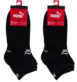 6 Paar Herren Puma Quarter Socken schwarz