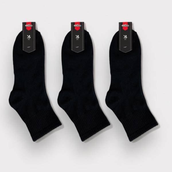 12 Paar Herren Quarter Kurzschaft Socken schwarz 90% Baumwolle