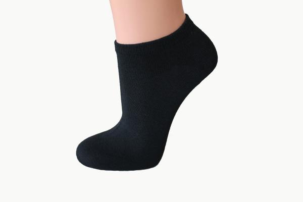 12 Paar Damen Sneaker Socken schwarz 80% Baumwolle mit  5% Elasthan portofrei 